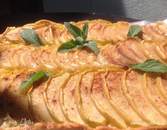 25-30 мин в разогретой духовке на 190-200 градусов и кростата готова. 
Украшаем свежей мятой из огорода и подаем к чаю. 
Приятного аппетита :-)