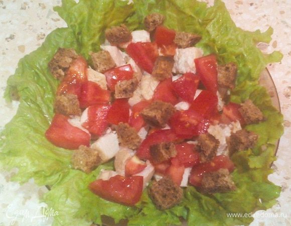 Сверху выкладываем наши диетические гренки.