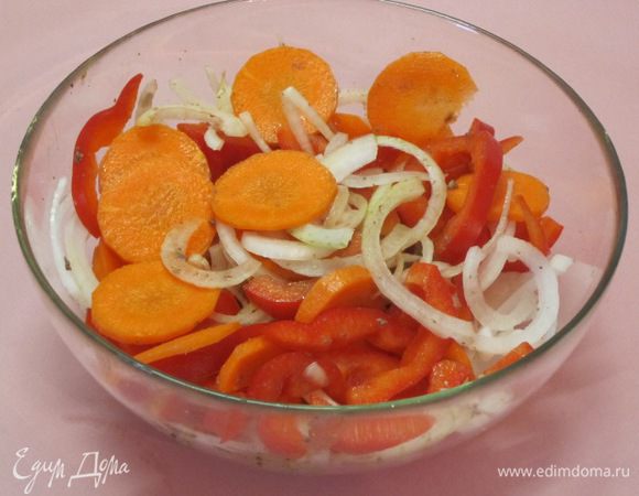 Овощи перемешать.