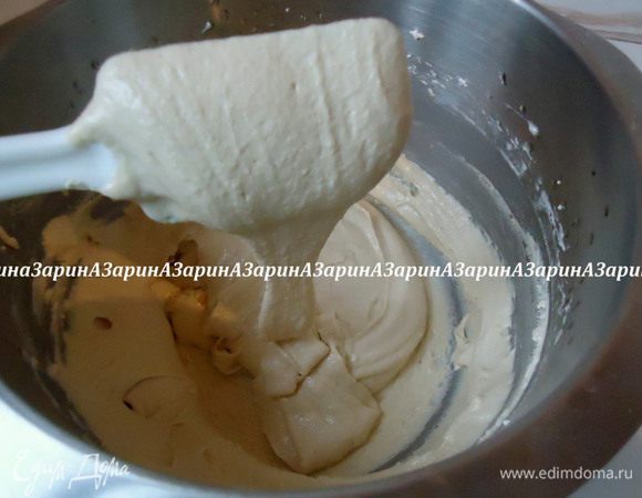  Хорошо перемешать до состояния «широкой ленты», т.е. тесто должно стекать непрерывной лентой.