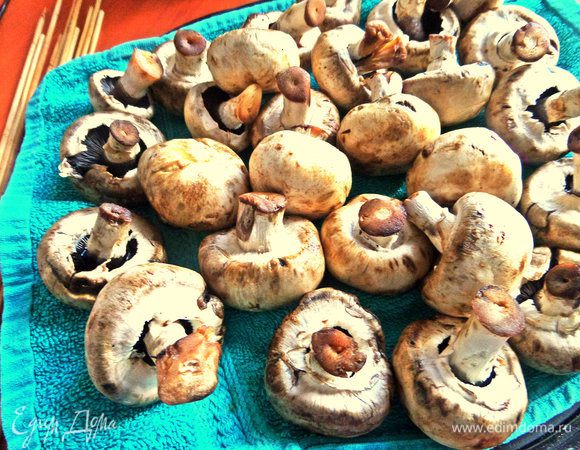 Грибы промыть, обсушить на полотенце.