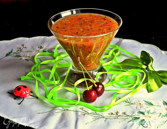 Сироп использовать в коктейле: http://www.edimdoma.ru/retsepty/75103-napitok-iz-revenya-ananasa-i-kivi