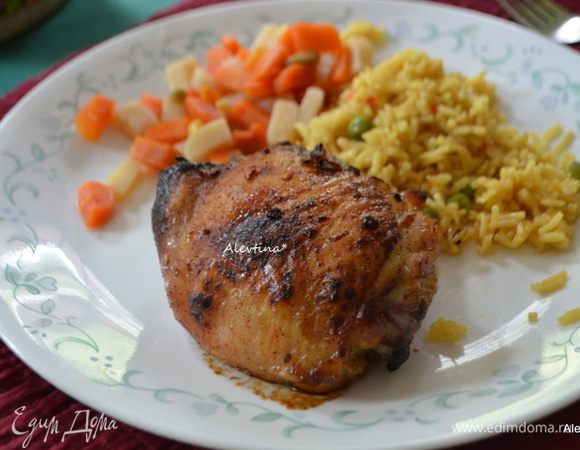 Готовим на гриле постоянно смазывая маринадом и переворачиваем или в духовке, раз перевернув. Подаем к столу с гарниром. Приятного аппетита.