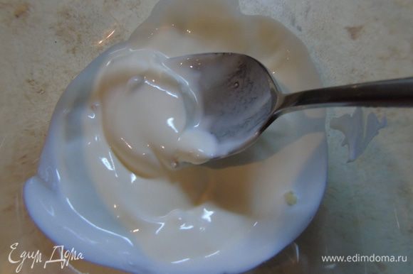В йогурт добавляем пропущенный через пресс чеснок и соль по вкусу.