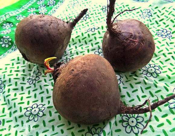 Свёклу помыть и поставить вариться.