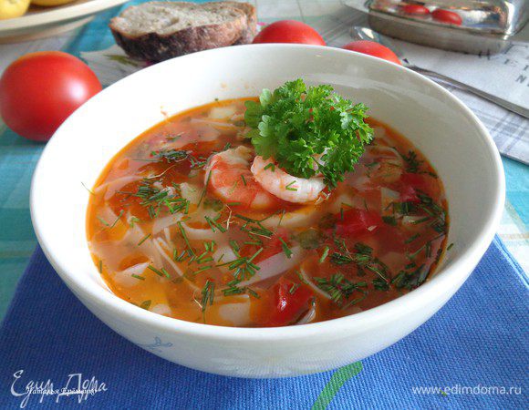 Присыпать суп шнит-луком и украсить петрушкой.

Приятного аппетита!