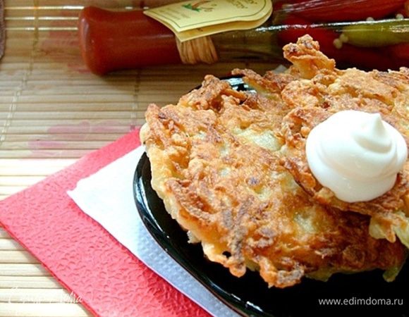 Вкусно, необычно. 
Детям такие драники очень нравятся!