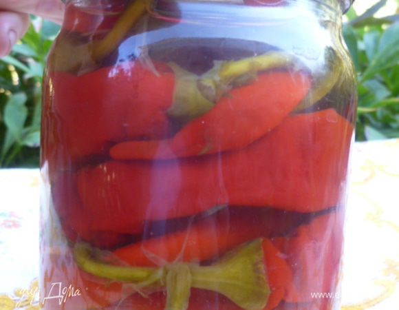 А зимой можно наслаждаться вкуснейшим и ароматным маринованным перцем...