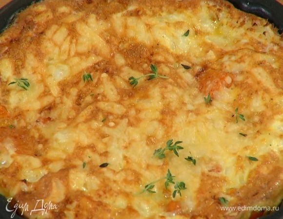 Готовую фриттату посыпать оставшимися листьями тимьяна.