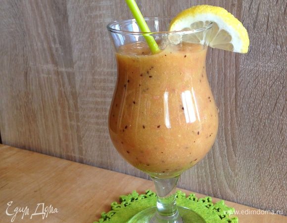 Взбиваем в блендере 5-6 минут. 
Заряд бодрости и витаминов вам обеспечен!