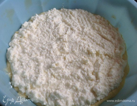 Следующим слоем выложите творожную начинку.