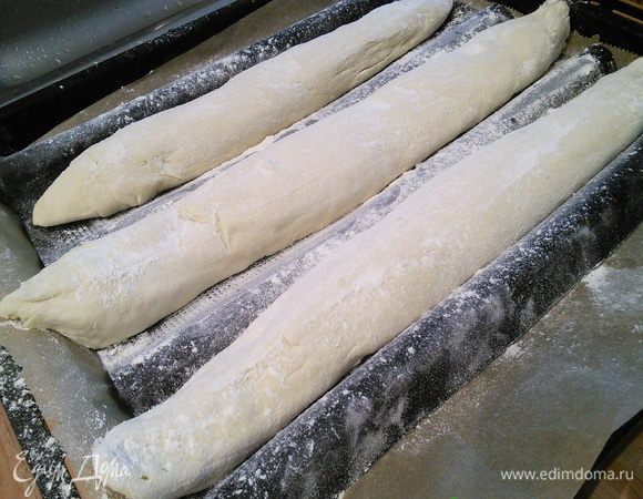 Выложить в форму. Присыпать мукой и оставить на 30 минут до часа в тёплом месте для подхода. У меня это тёплая духовка. 