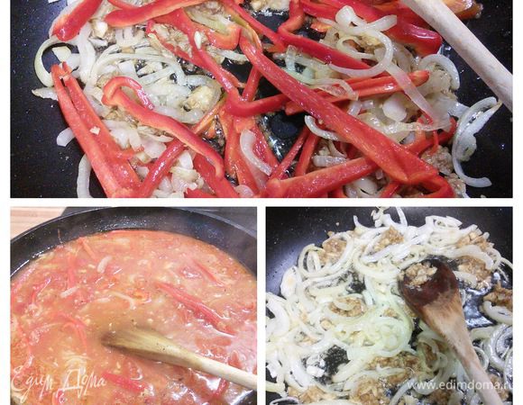 В сковороде разогреть масло, пассеровать лук до прозрачности, добавить чесночную кашицу, перемешать и готовить в течении минуты. Добавить помидоры, перец болгарский, кайенский, лимонный сок и сахар по вкусу, поперчить. Влить рыбный бульон (воду), дать закипеть и тушить в течении 5 мин. 