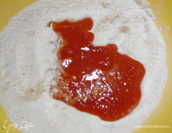 Добавьте к муке.