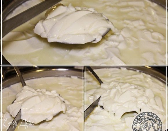 Одним словом, перемешиваем и доставая куски сгустка, продолжаем его измельчать. Нам нужно получить, что называется, сырное зерно.