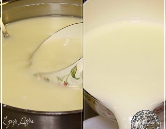 Удаляем сыворотку из емкости. Естественно в ней могут быть небольшие кусочки сырного сгустка, поэтому удобнее всего воспользоваться формой, как дуршлагом…
