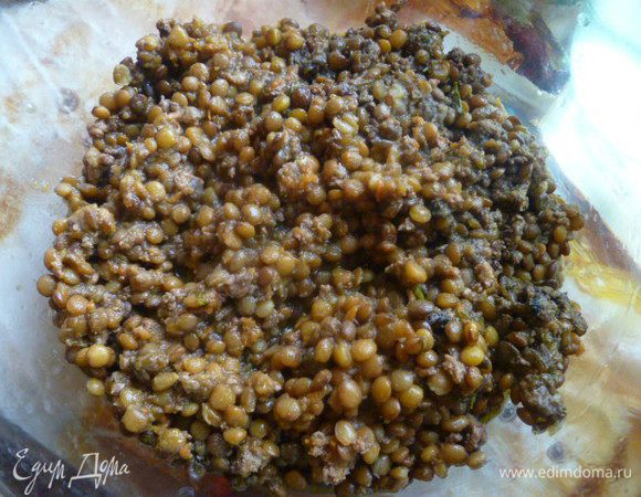 Когда чечевица настоялась, то получилась как каша.