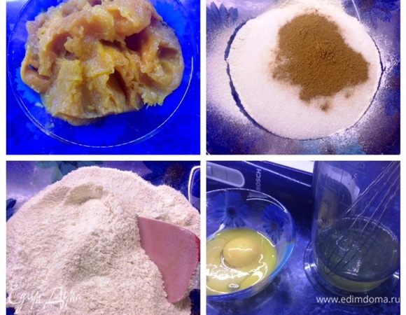 Смешиваем все сухие ингредиенты (кроме сахара) для теста в отдельной емкости. Отделим желтки от белков. 