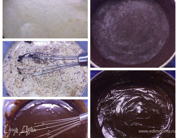 Форму (26 см) смазываем растительным маслом без запаха.
Полученную смесь для основы выкладываем в подготовленную форму, плотно утрамбовываем, формируем бортики на всю высоту формы. Готовый корж отправляем в холодильник. 
Пока корж остужается готовим ганаш: 
Доводим сливки до кипения и заливаем ими поломанный на кусочки горький шоколад. Оставляем на 2 минуты, затем размешиваем до получения однородной массы.
Достаем корж из холодильника, выливаем ганаш на корж и размазываем равномерно по дну и бортикам коржа. Возвращаем форму обратно в холодильник.