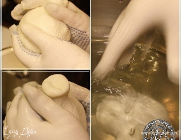 Оглаживается головку, добиваемся ровной, без изъянов поверхности. И отправляем ее в холодную воду. Надо головку резко остудить.
