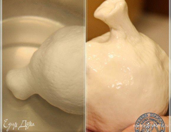 Когда остынет головка, то… вот такой получается уже почти готовый качокавалло.