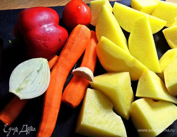 Для овощного слоя продукты.