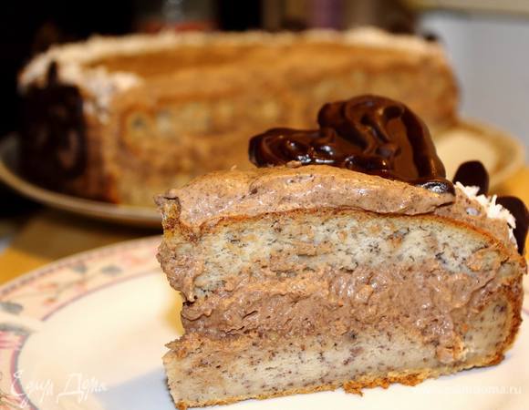 Достать торт, разрезать и наслаждаться его нежным, бананово-шоколданым сладким вкусом :)
Приятного аппетита!