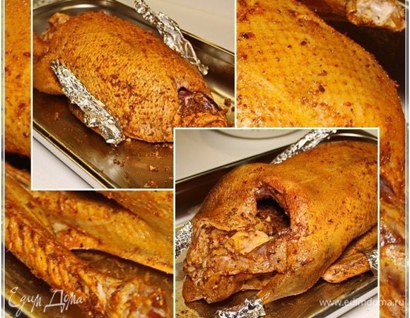 Крылья и косточки ног обмотайте фольгой. Ведь оно как? Где тонко — там и рвётся. А в нашем случае будет подгорать. Фольга защитит.