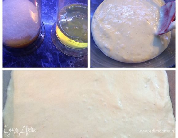 Отделяем желтки от белков. Желтки взбиваем с сахаром до получения густой светлой массы. Белки взбиваем до устойчивых пиков. Вводим белки во взбитые желтки и аккуратно перемешиваем. Разогреваем духовку до 180°С. Добавляем в яично-сахарную смесь просеянную муку и щепотку соли. Осторожно перемешиваем. Застилаем противень пекарской бумагой, распределяем полученное тесто, помогая себе лопаткой. Выпекаем бисквит 10 минут.