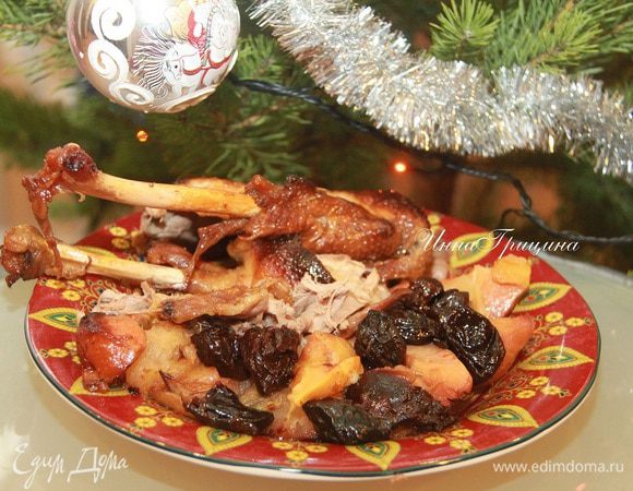 Если у вас после праздников остался гусь...
Думаю, подойдёт также куриное или утиное мясо. Вес готового мяса даю условно.