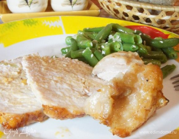 Мяско получается сочное и нежное.
Приятного аппетита!