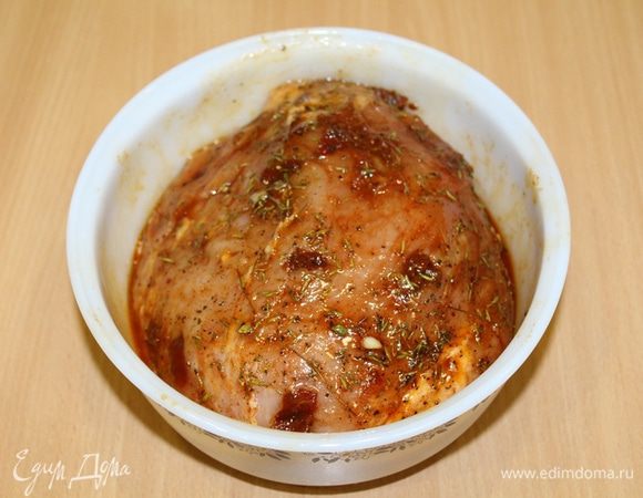 Положить в емкость с крышкой, и отправить в холодильник часов на 6, а лучше на ночь.