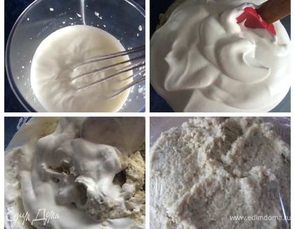 Взбиваем сливки и подмешиваем очень аккуратно к картофельно-рыбной массе. Пробуем на вкус, может чего не хватает, добавляем и опять перемешиваем.
Накрываем пищевой пленкой и отправляем в холодильник часа на 2.