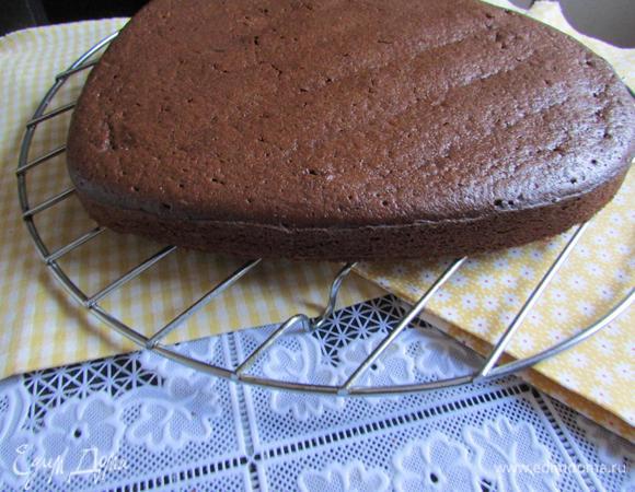 Готовый корж остудить на решетке. 