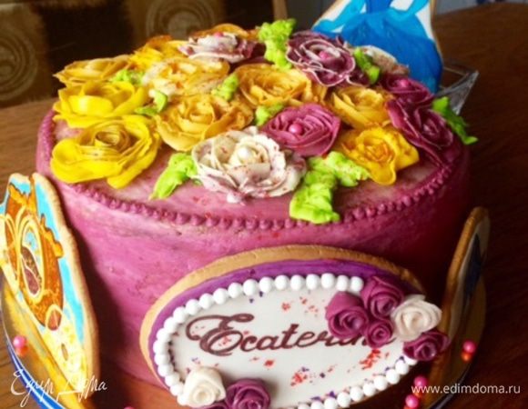 Кроме того, торт был украшен еще пряниками расписными, тема Золушка.
Я как могла сфотографировала дома, а полной картины, когда Золушку водрузили на торт нет, так что фото, только те, что смогла сделать дома. 