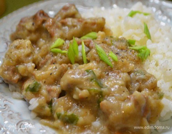 Очень вкусно с отварным рисом. Приятного аппетита!