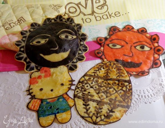 А вообще, детям этот процесс очень понравится, можно смело привлекать их к рисованию, а потом вместе любоваться содеянным и удивлять папу!
Приятного аппетита!