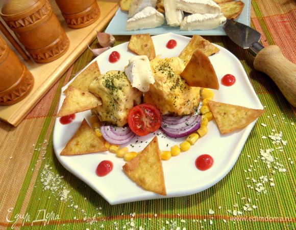 Посыпаем сухой или свежей зеленью. Я ещё подавала к нему сыр бри.