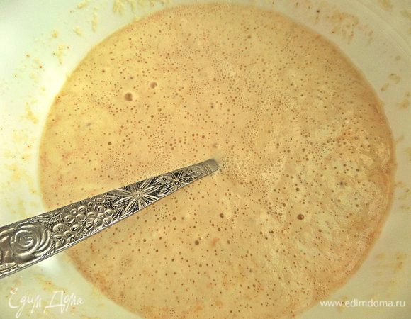 Оставить на час в тёплом месте до появления обильных пузырьков.