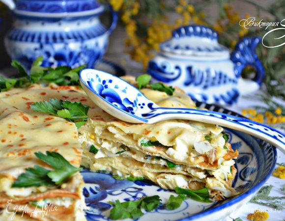 Готовый пирог хорош как в горячем, так и холодном виде! Приятного вам аппетита!