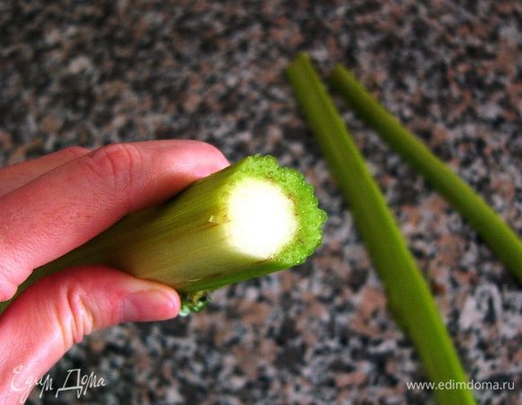 Внутри стебля есть светлая мягкая сердцевина. 