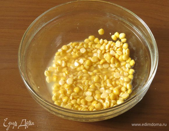 Аналогично поступаем с горохом. Всего используем 250 мл воды.