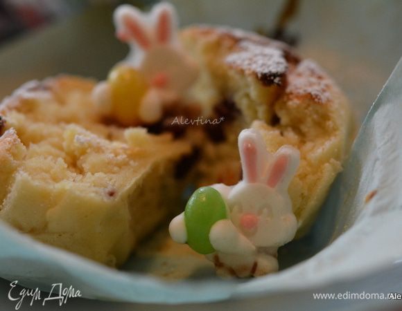 Подаем с чайком или кофе. У меня детям очень понравился этот вариант порционный.