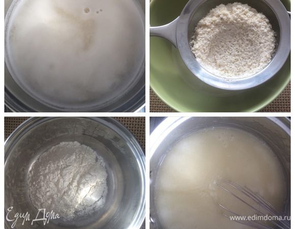 Откинуть миндаль на сито, слив получившееся миндальное молоко.
Остывший измельченный миндаль потом можем использовать, к примеру для приготовления конфет или других целей, на свое усмотрение или выбросить. 
В сотейник всыпать муку и аккуратно ввести миндальное молоко, тщательно перемешивая, чтобы не образовались комочки.
Добавляем сахар, ванилин и ставим на огонь. Постоянно помешивая крем, доводим его до кипения и варим минут 5-6. Охлаждаем.

