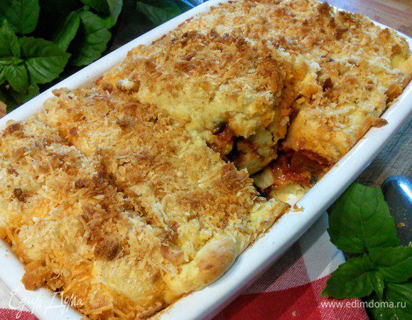 Дать запеканке 10 мин настояться. 