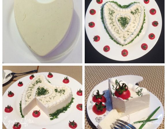 Застывший торт-мусс переворачиваем на блюдо, отсаживаем на поверхность крем из взбитых сливок и украшаем по своему желанию. 