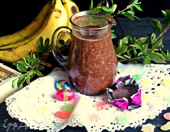 Получилось что-то среднее между смузи и кашкой. У меня какао очень насыщенное, поэтому преобладал шоколадный вкус. Отсюда и название.