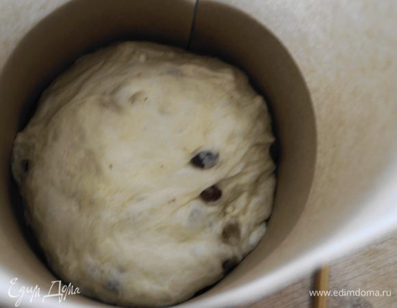 Готовое тесто вынуть из чаши, разделить на несколько частей и выложить в формы для кулича. Заготовка должна занимать примерно 1/3 формы. Духовку включить разогреваться на 150-160°C, а куличи оставить в теплом месте для "подхода", примерно еще на 30 минут. Можно использовать бумажные, силиконовые и другие формы для куличей. Подошедшие куличи ставим выпекаться в духовку на 40-60 минут, в зависимости от размеров куличей. Большие на 1 час, маленькие на 40-50 минут. Важно помнить, что время выпекания зависит от конкретной духовки.