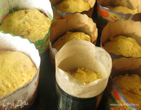 Раскладываем тесто по смазанным формам. Даем выстояться 30 минут.