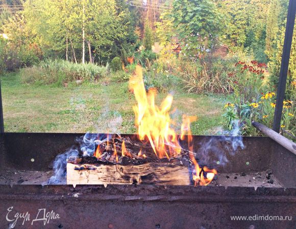 Жарьте ребрышки на хорошо прогретых углях, на смазанной маслом решетке. Периодически переворачивайте мясо, смазывая маринадом. 